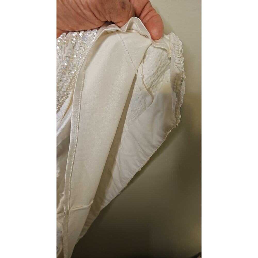 Retrofête Dolly Strapless Feather-Trim Sequin Satin Gown - Picture 12 of 13